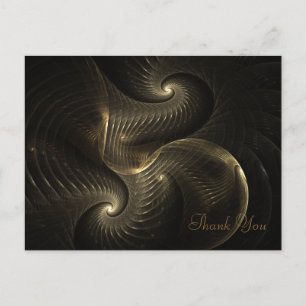 Golden Thread Spiral Fractal Art Vykort