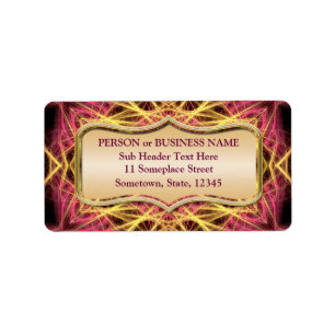 Golden Threading Fractal Art Address Label Adressetikett