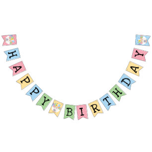 Golden Tibetan Terrier Hund Födelsedagsfest Bun Vimplar