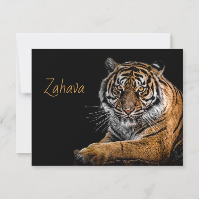 Golden Tiger Flat Tackkort Card Tack Kort (Framsida)