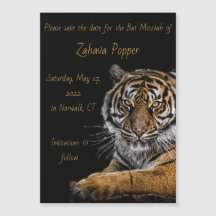 Golden Tiger Magnetic Save Date Card