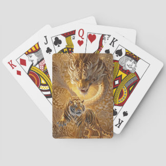 Golden Tiger och Dragon Guardian Illustration Casinokort
