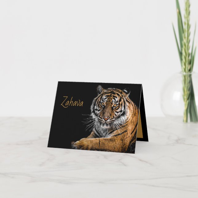 Golden Tiger Tackkort Card Anteckningskort (Framsida)