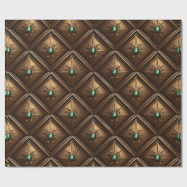 Golden Tiles with Emeralds Presentpapper