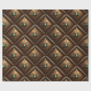 Golden Tiles with Emeralds Presentpapper