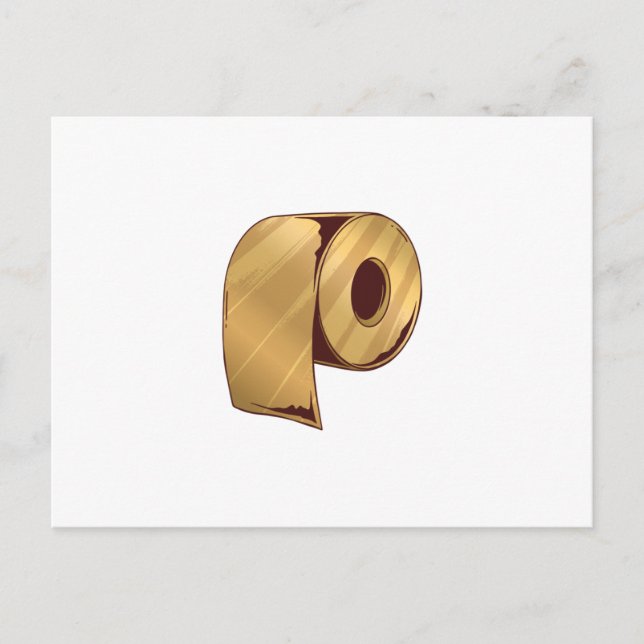Golden Toilet Papper Vykort (Framsida)