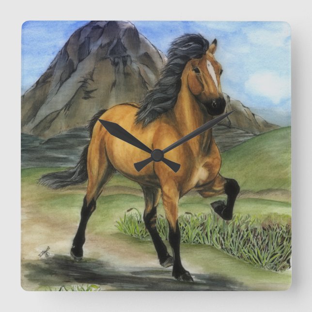 Golden Tolt Fyrkantig Klocka (Framsida)