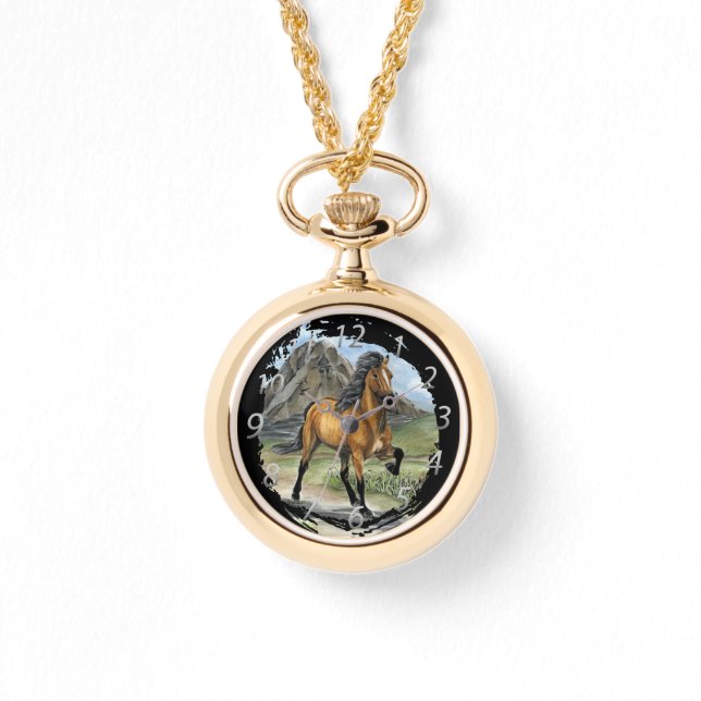 Golden Tolt - Isländsk Sto Armbandsur (Framsida)