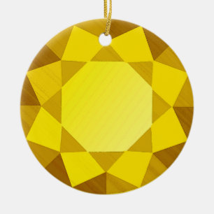Golden Topaz Gemstone/Jewel Graphic Image Julgransprydnad Keramik