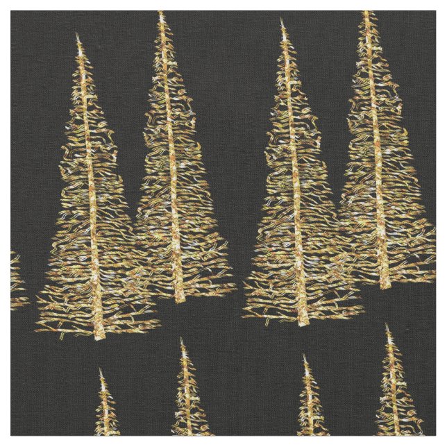 Golden Träd jul Guld Anpassningsbar Fabric Tyg (Närbild)