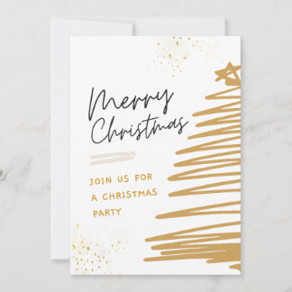 Golden Träd jul Party Inbjudningar