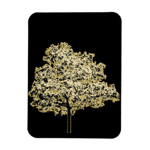 Golden Träd Nature Original Art Magnet