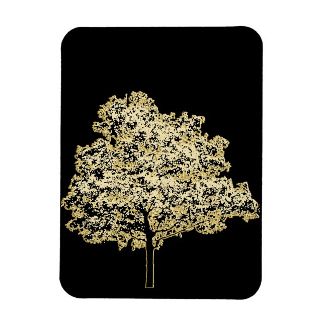 Golden Träd Nature Original Art Magnet (Vertikal)