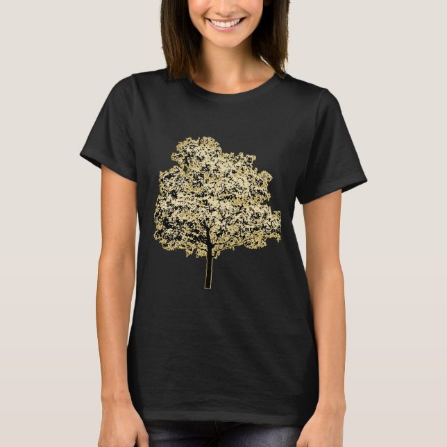 Golden Träd Nature Original Art T Shirt (Framsida)