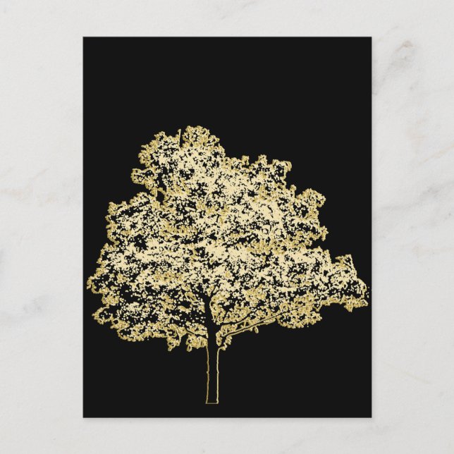 Golden Träd Nature Original Art Vykort (Framsida)