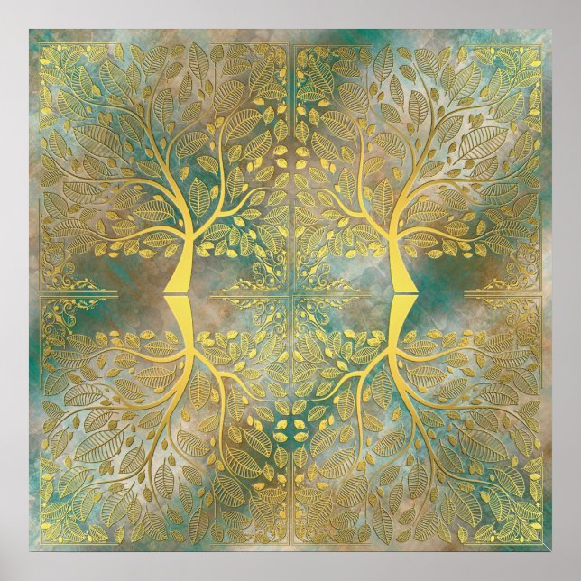 Golden Träd reflektion om Poster (Framsidan)