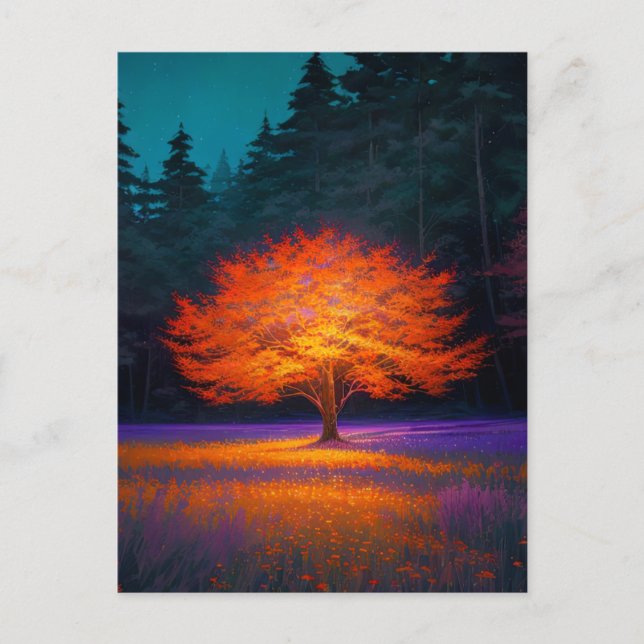 Golden Träd:s övergående glöd Vykort (Framsida)