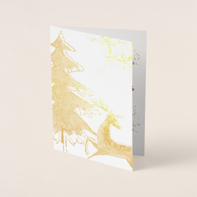 Golden Träd Star 1:a julfoto, bästa Pappa Folierat Kort (Framsida)