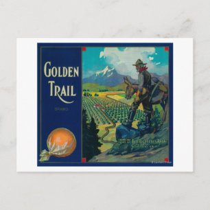 Golden Trail Orange Label #2 Success, CA Vykort