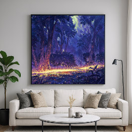 Golden Trail - Upplysande naturart Art Stil Poster