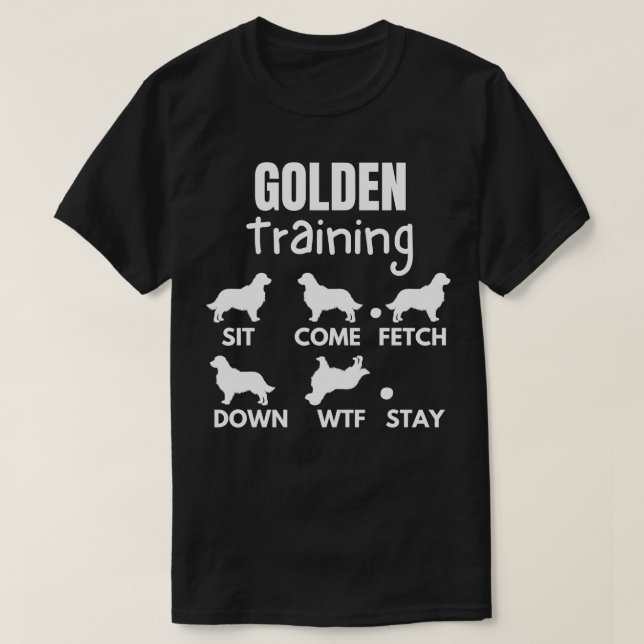 Golden Training Golden Retriever-Hund T Shirt (Design framsida)
