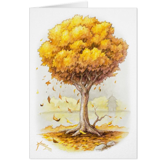 Golden Tranquibility Hälsningskort (Framsidan)