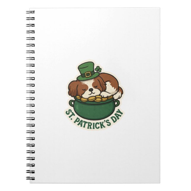 Golden Treasure Keeper Shih Tzu St.Patrick's Day Anteckningsbok (Framsidan)