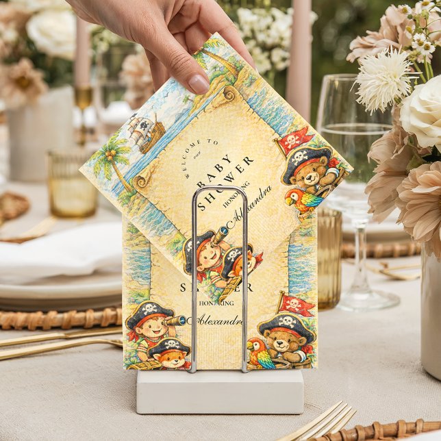 Golden Treasure Pirate Baby Shower Pappersservett (Skapare uppladdad)