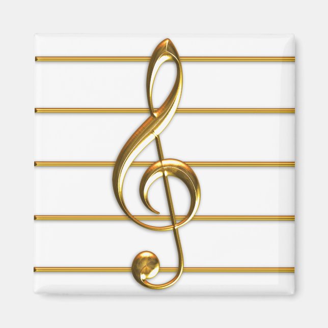 Golden Treble Clef Magnet (Framsidan)