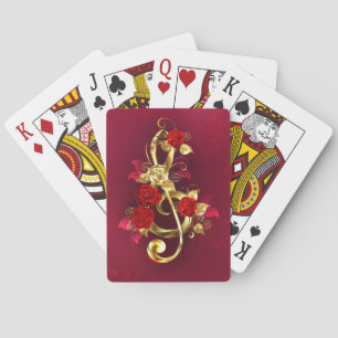 Golden Treble Clef med Ro Flowers Casinokort