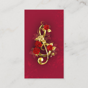Golden Treble Clef med Ro Flowers Rabattkort