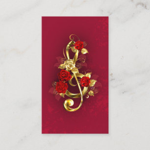 Golden Treble Clef med Ro Flowers Rabattkort