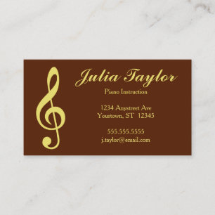 Golden Treble Clef Music Lärare Visitkort