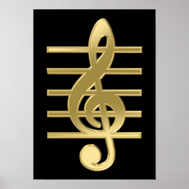 Golden treble clef poster (Framsidan)