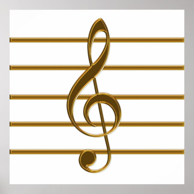 Golden Treble Clef Poster (Framsidan)