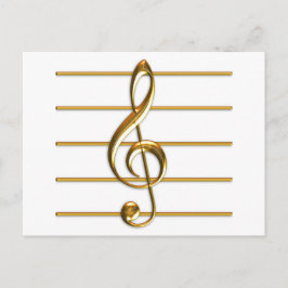 Golden Treble Clef Vykort