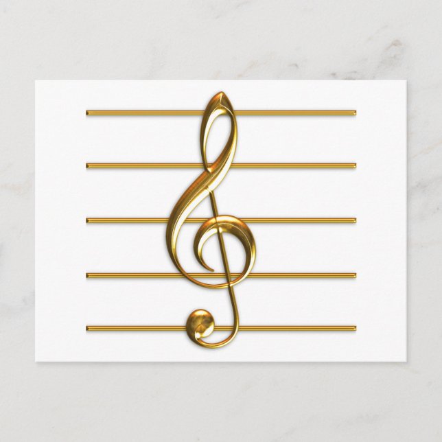 Golden Treble Clef Vykort (Framsida)