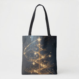 Golden Tree Glam Holiday Tote Bag Tygkasse