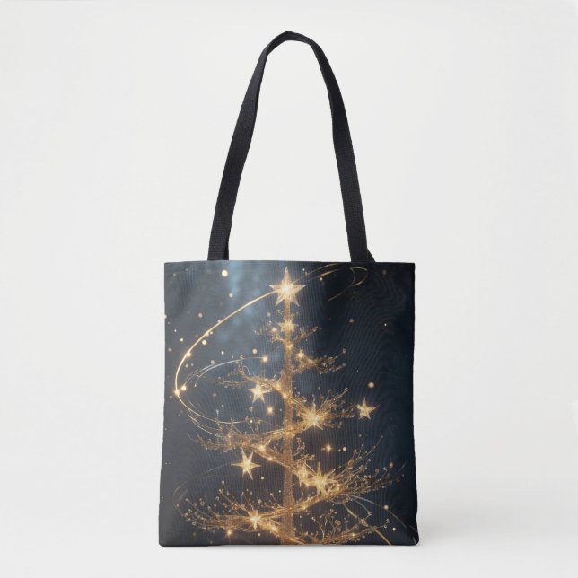 Golden Tree Glam Holiday Tote Bag Tygkasse (Framsida)