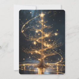 Golden Tree Holiday Greeting Card Julkort