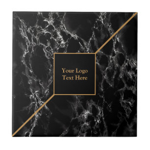 Golden Trendig Black Marble Stone - Anpassade - Kakelplatta