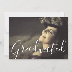 Golden Trendig Script Graduated Photo Studenten Kort