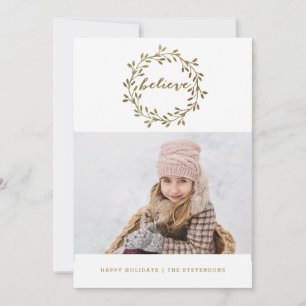 Golden Tro Helgdag av söt Wandement Card Julkort