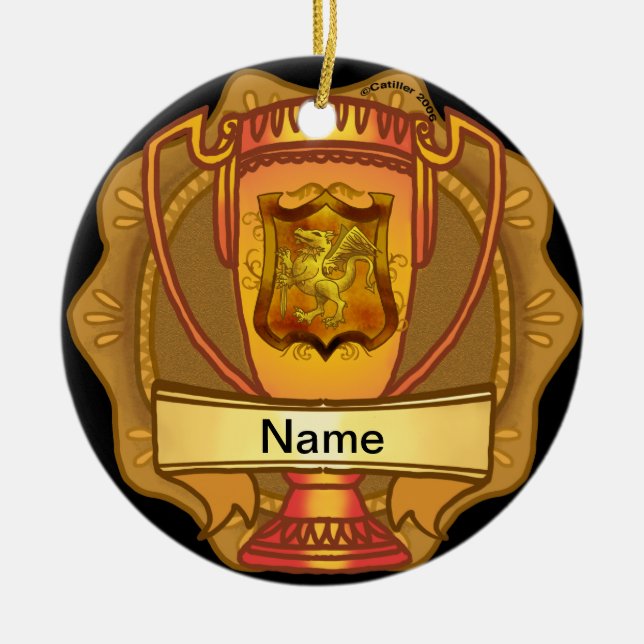 Golden Trophy Custom Name Ornament (Framsidan)