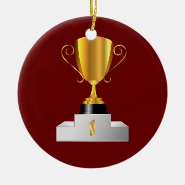 Golden trophy kopp julgransprydnad keramik (Framsidan)