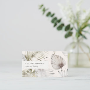 Golden Tropical Blommigt Watercolor Affärskort Visitkort