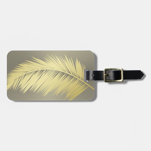 Golden Tropical Handflatan löv Bagagebricka (Horisontell Framsida)