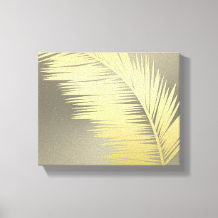 Golden Tropical Handflatan löv Canvastryck