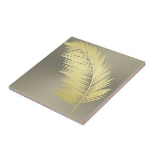 Golden Tropical Handflatan löv Kakelplatta