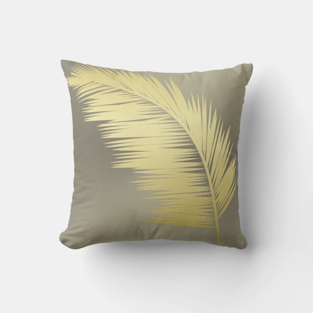 Golden Tropical Handflatan löv Kudde (Framsida)